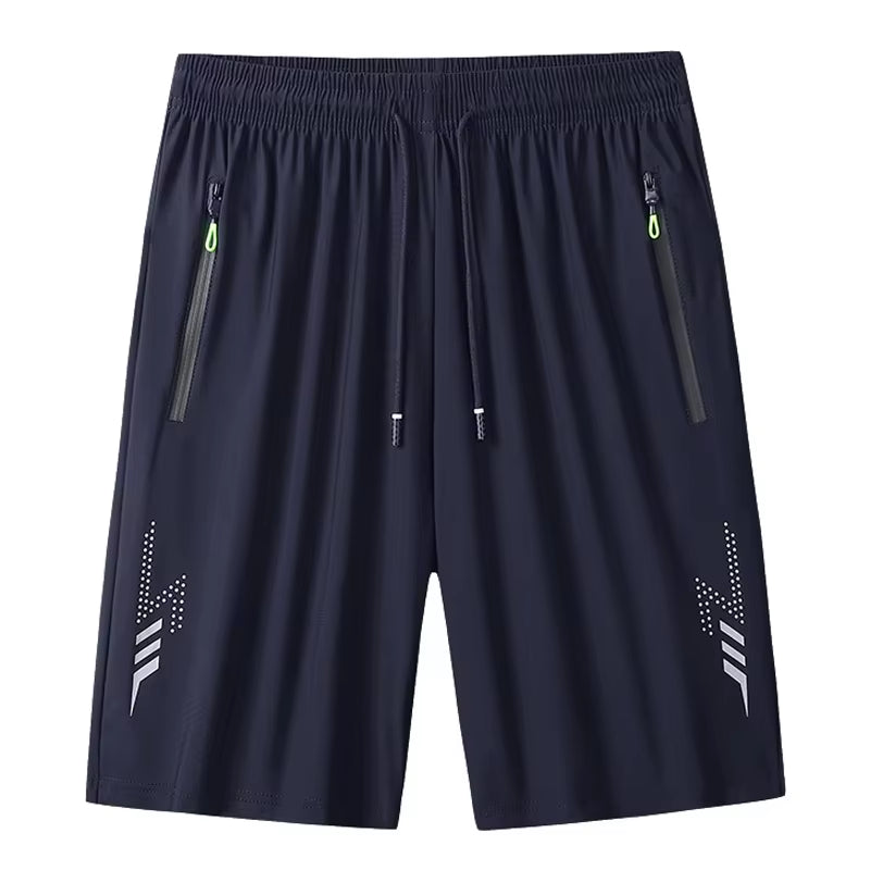 Summer Men'S Sport Shorts Cool Sportswear Running Shorts Casual Bottoms Gym Fitness Training Jogging Short Pants Men Black Gray