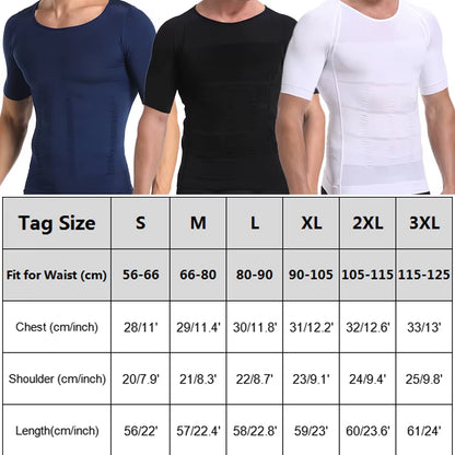 Mens Compression Shirt Slimming Body Shaper Vest Workout Tank Tops Abs Abdomen Undershirts