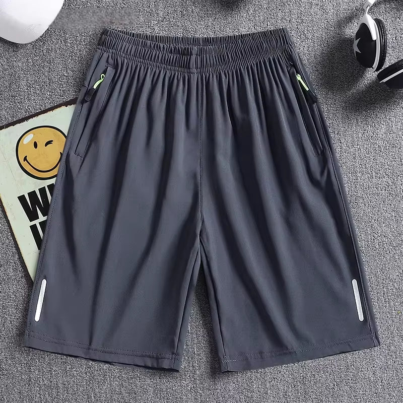 Summer Men'S Sport Shorts Cool Sportswear Running Shorts Casual Bottoms Gym Fitness Training Jogging Short Pants Men Black Gray