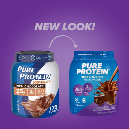 100% Whey Protein Powder, Rich Chocolate, 25G Protein, 1.75 Lb