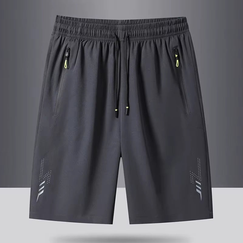 Summer Men'S Sport Shorts Cool Sportswear Running Shorts Casual Bottoms Gym Fitness Training Jogging Short Pants Men Black Gray
