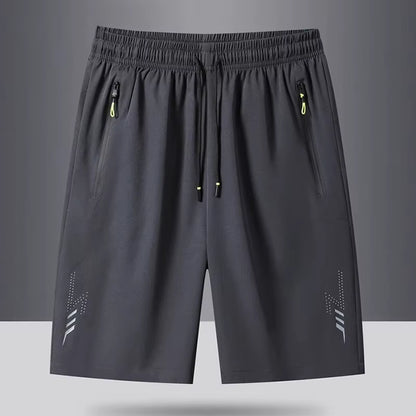 Summer Men'S Sport Shorts Cool Sportswear Running Shorts Casual Bottoms Gym Fitness Training Jogging Short Pants Men Black Gray