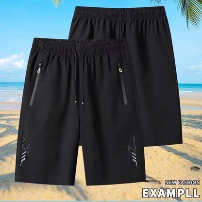 Summer Men'S Sport Shorts Cool Sportswear Running Shorts Casual Bottoms Gym Fitness Training Jogging Short Pants Men Black Gray
