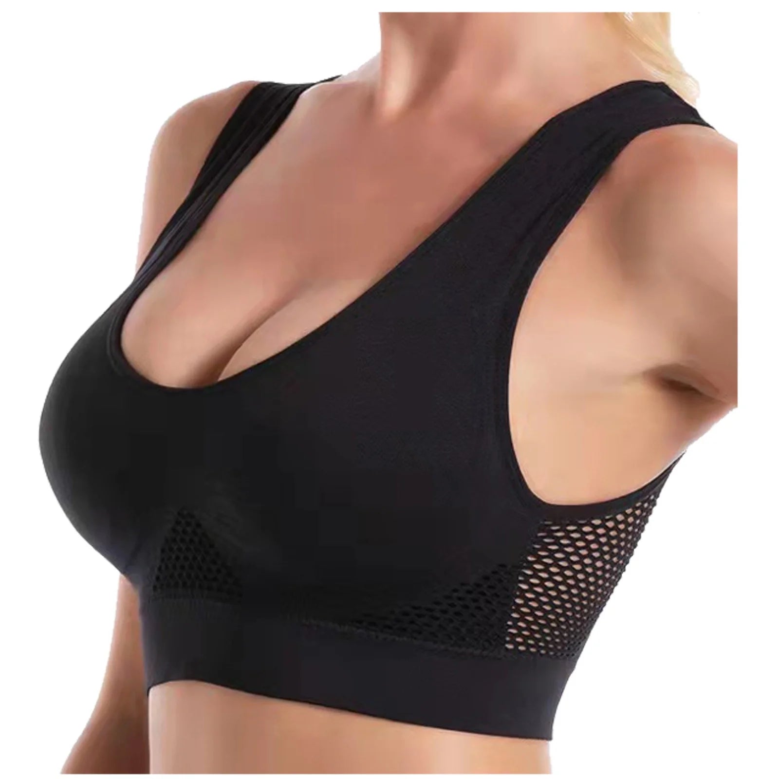 Supportive Sports Bra 3Pc Women Seamless Sports Bra Wirefree Yoga Bra with Removable Pads S-101 Multicolor XL