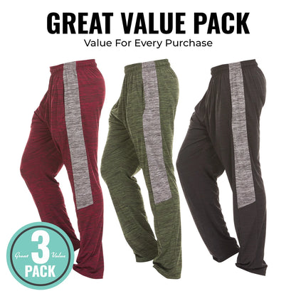 Mens 3 Pack Men'S Sweatpants Open Bottom Active Athletic Pants Dry Fit Jogger Running Workout Gym Pants with Pockets (Up to 3XL)