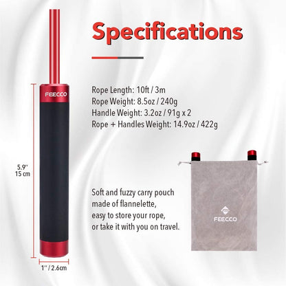 1LB Weighted Jump Rope, 1/2 LB Rope and Metal Handles for Men and Women, with Adjustable Length and Professional Ball Bearings for Boxing, Muay Thai Training, Fitness, Crossfit Workout