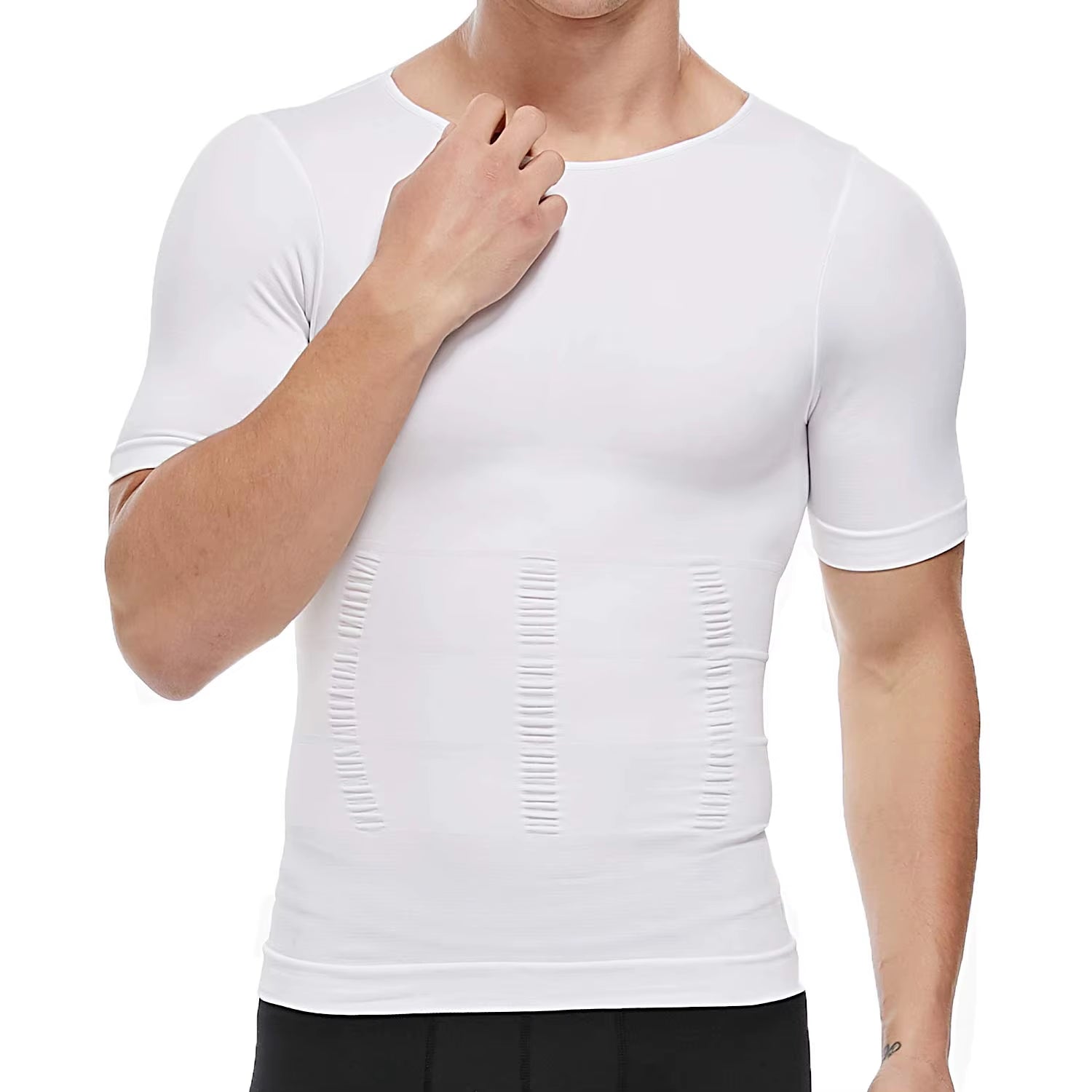 Mens Compression Shirt Slimming Body Shaper Vest Workout Tank Tops Abs Abdomen Undershirts