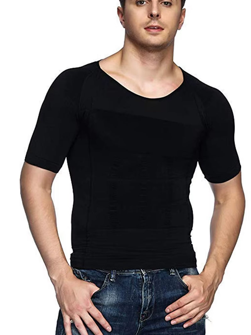 Mens Compression Shirt Slimming Body Shaper Vest Workout Tank Tops Abs Abdomen Undershirts