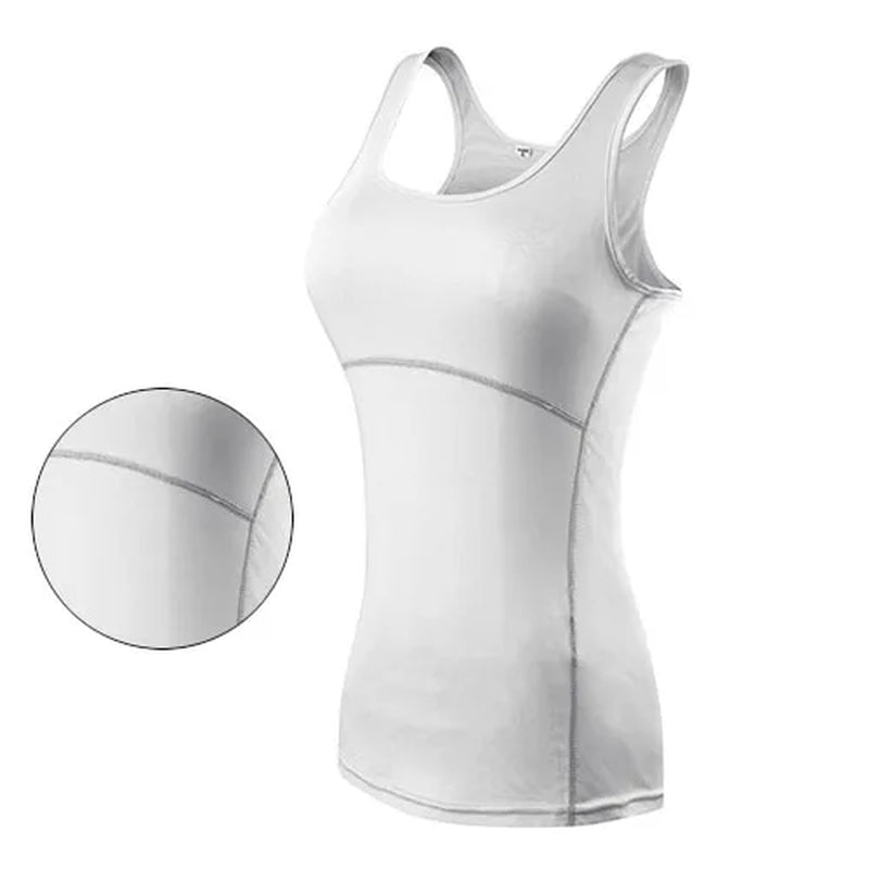 New Yoga Tops Women Sexy Gym Sportswear Vest Fitness Tight Woman Clothing Sleeveless Running Shirt Quick Dry White Yoga Tank Top