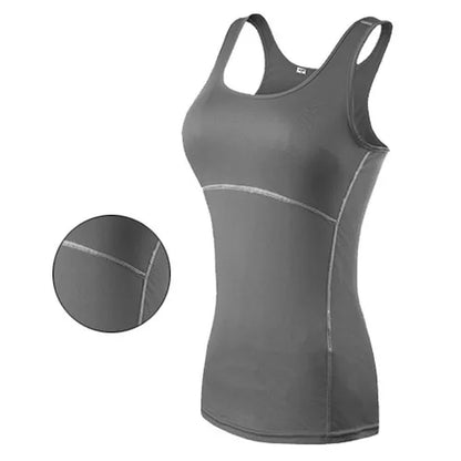 New Yoga Tops Women Sexy Gym Sportswear Vest Fitness Tight Woman Clothing Sleeveless Running Shirt Quick Dry White Yoga Tank Top