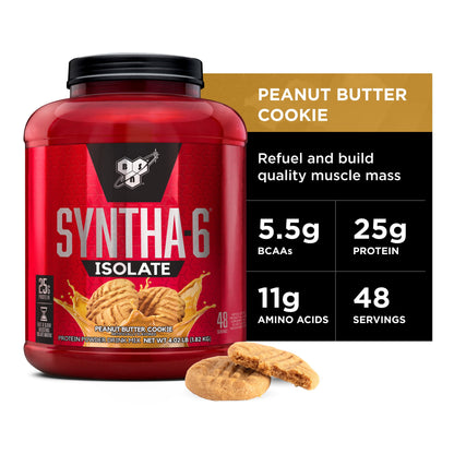 , Syntha-6 Isolate, 25G Protein Powder, Peanut Butter Cookie, 4.02 Lb, 48 Servings