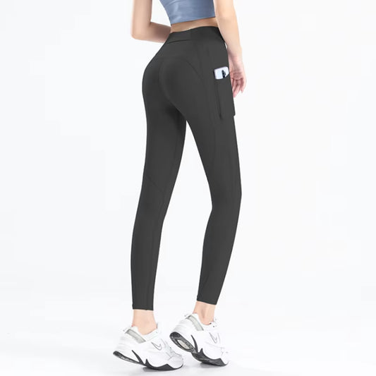 Women Yoga Pants Naked Feeling Stretchy Sports Tights Pocket High Waist Leggings Running Fitness Leggings Workout Gym Clothing