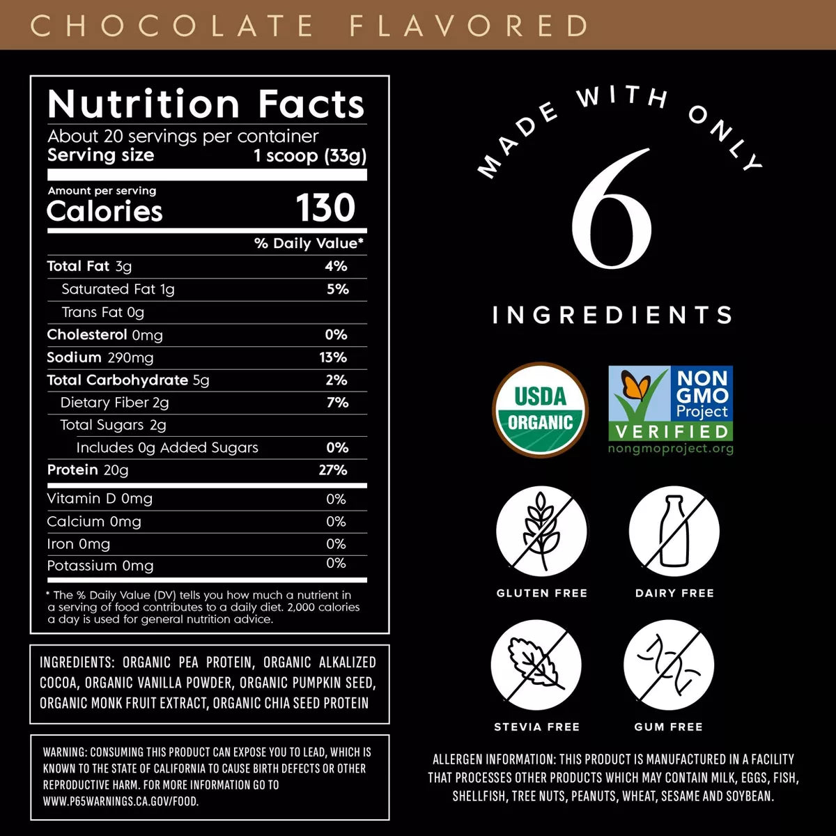 Truvani Organic Plant Based Vegan Protein Powder