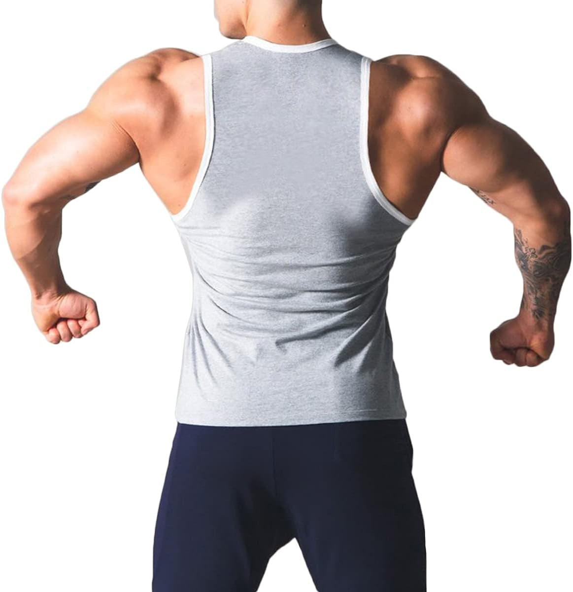 Mens Quick-Dry Workout Lightweight Stringer Training Singlet Athletic Muscle Tank Tops for Men T48