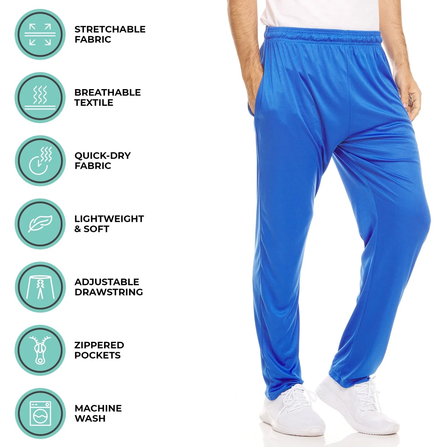 Mens 3 Pack Men'S Sweatpants Open Bottom Active Athletic Pants Dry Fit Jogger Running Workout Gym Pants with Pockets (Up to 3XL)