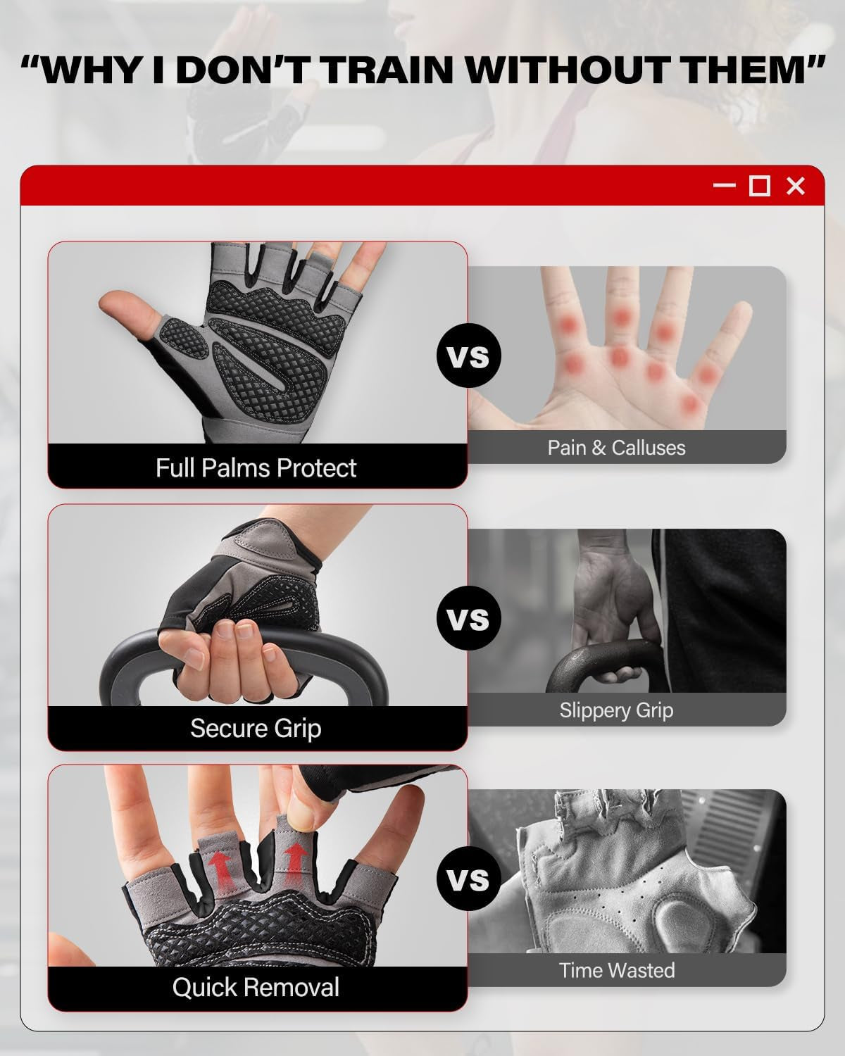 Workout Gloves for Men and Women, Weight Lifting Gloves with Excellent Grip, Lightweight Gym Gloves for Weightlifting, Cycling, Exercise, Crosstraining, Pull Ups, Fitness, Climbing and Rowing