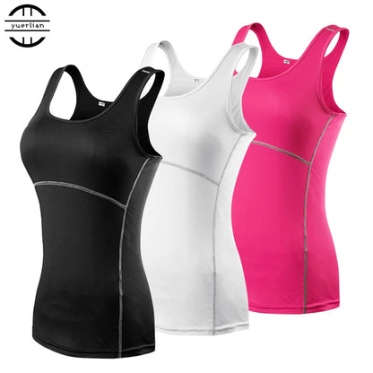 New Yoga Tops Women Sexy Gym Sportswear Vest Fitness Tight Woman Clothing Sleeveless Running Shirt Quick Dry White Yoga Tank Top